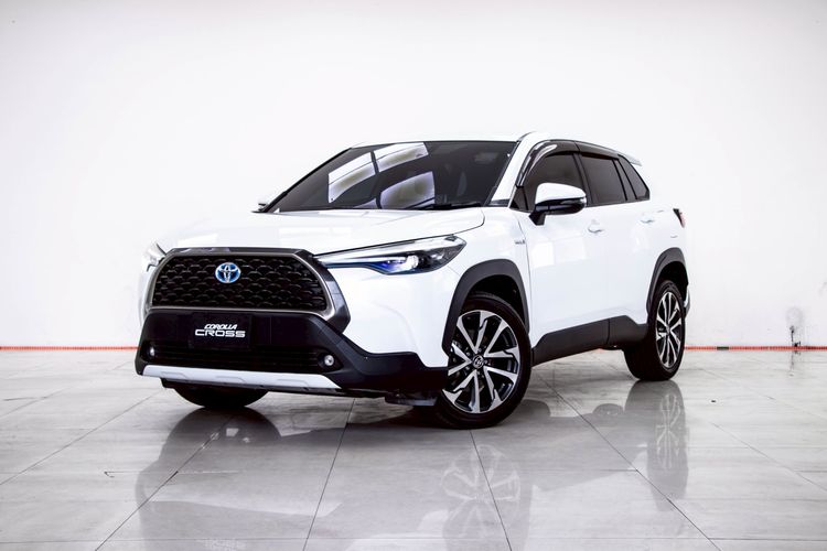 Toyota Corolla Cross 2021 1.8 Hybrid Premium Utility-car ไฮบริด ไม่ติดแก๊ส เกียร์อัตโนมัติ ขาว