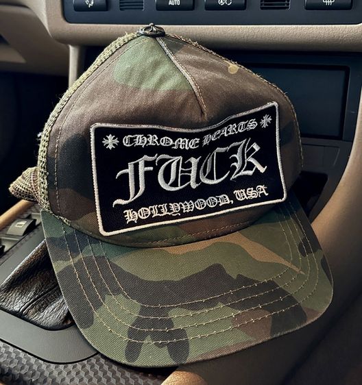 Chrome Heart Camo Trucker Cap