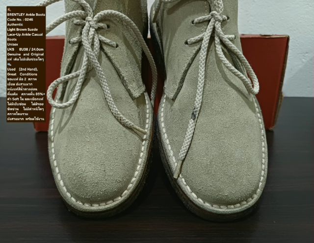 BRENTLEY Boots, Unisex 5UK 38EU(24.0cm) Original ของแท้ มือ 2 สภาพเยี่ยม, รองเท้า BRENTLEY หนังแท้ พื้นเต็ม Soft และเชือกแท้ ไม่มีตำหนิใดๆ รูปที่ 7