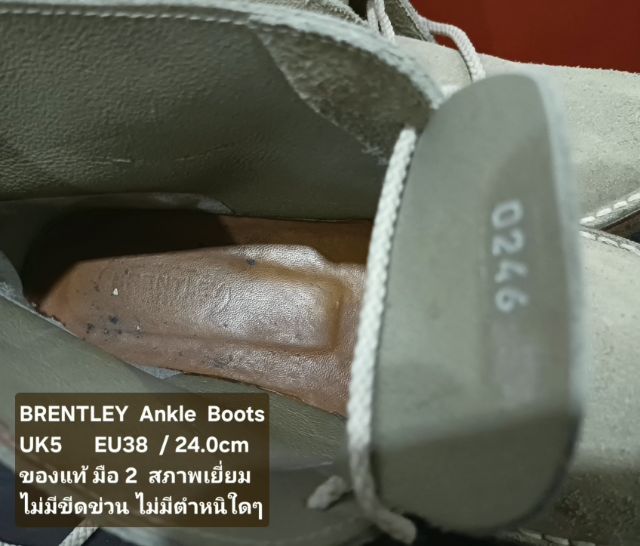 BRENTLEY Boots, Unisex 5UK 38EU(24.0cm) Original ของแท้ มือ 2 สภาพเยี่ยม, รองเท้า BRENTLEY หนังแท้ พื้นเต็ม Soft และเชือกแท้ ไม่มีตำหนิใดๆ รูปที่ 18