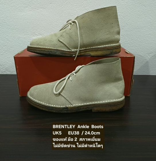 BRENTLEY Boots, Unisex 5UK 38EU(24.0cm) Original ของแท้ มือ 2 สภาพเยี่ยม, รองเท้า BRENTLEY หนังแท้ พื้นเต็ม Soft และเชือกแท้ ไม่มีตำหนิใดๆ รูปที่ 15