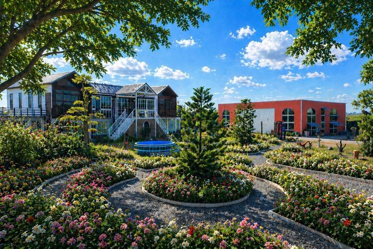 ขาย บ้านสวนคาเฟ่ โกดังยุโรป ทุนสร้าง 25 ล้าน ติดกรุงเทพ นครปฐม ฝั่งนนทบุรีไทรน้อย  บนพื้นที่ 4 ไร่ 