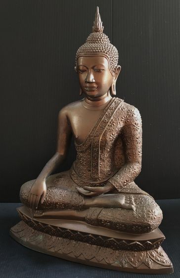 พระปางมารวิชัย แบบอู่ทอง จีวรลายดอก 9 นิ้ว รูปที่ 4
