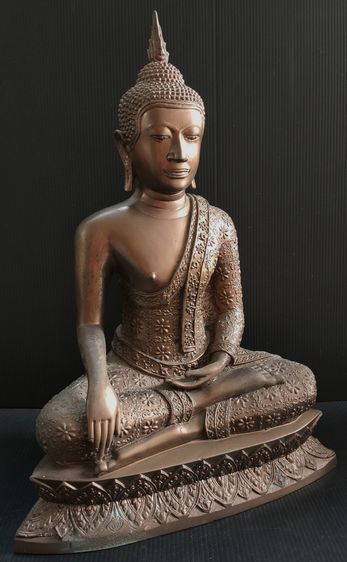 พระปางมารวิชัย แบบอู่ทอง จีวรลายดอก 9 นิ้ว รูปที่ 3