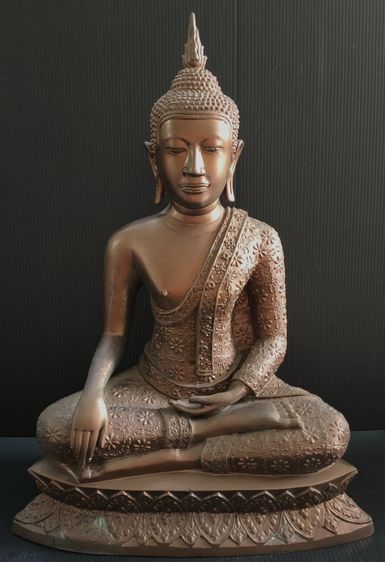 พระปางมารวิชัย แบบอู่ทอง จีวรลายดอก 9 นิ้ว รูปที่ 2