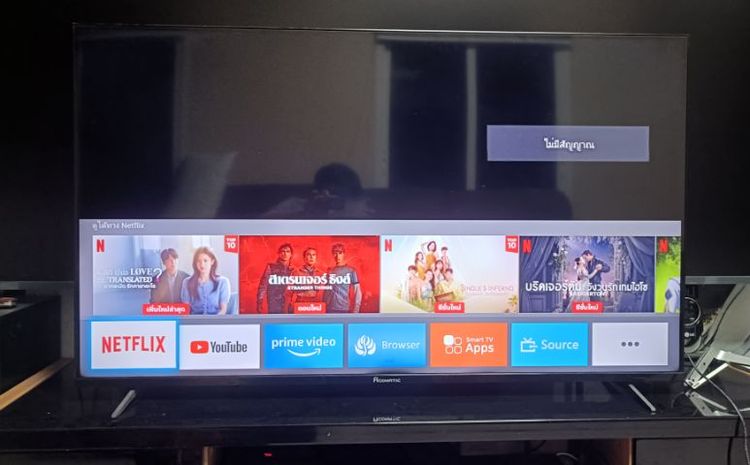 Aconatic smart 55 นิ้ว 4k อุปกรณ์ครบ จอไร้ขอบ ต่อ WiFi ใช้งาน application ได้เลย digital TV ในตัวไม่ต้องต่อกล่อง