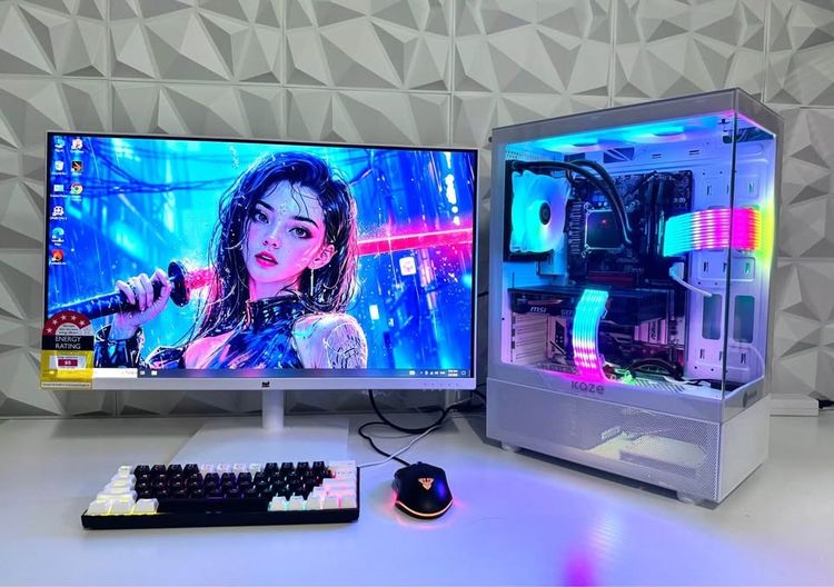 คอมพิวเตอร์ครบชุดสวยๆ  จอ 27นิ้ว มือ1 ประกัน3ปี  Ryzen 7 +RTX 3050 8G