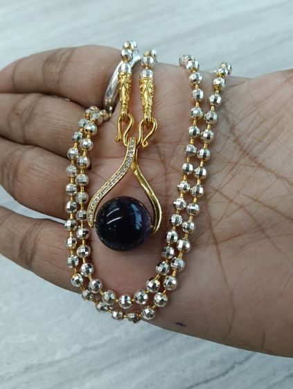 สร้อยคอทองคำขาวจี้หินอเมทิสแท้งานจิวใส่อาบน้ำได้ รูปที่ 8