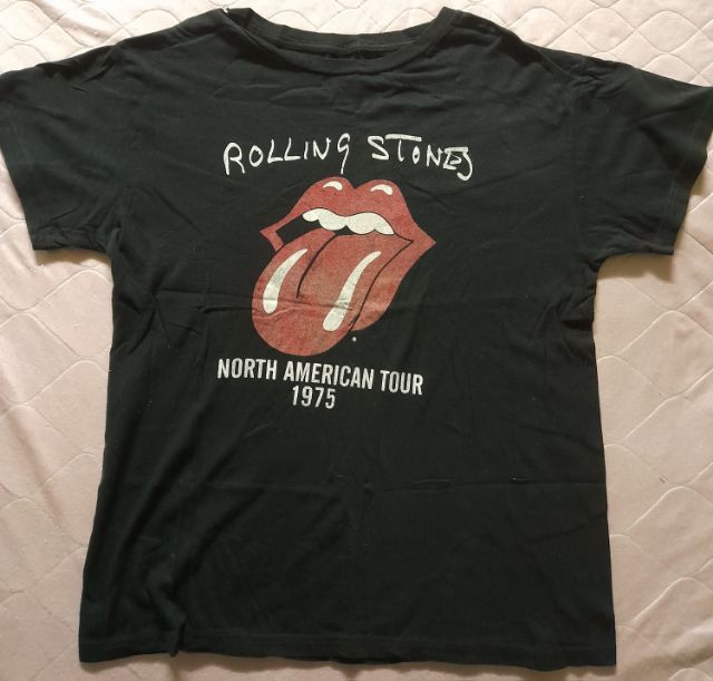 แขนสั้น ดำ EU 42 อื่นๆ อื่นๆ เสื้อยืดวง The Rolling Stones ลาย "North American Tour 1975"