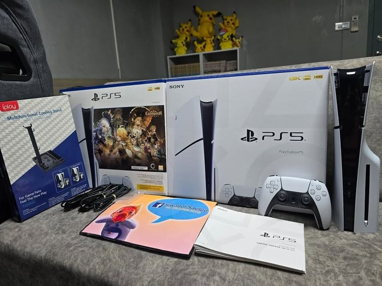 Sony อุปกรณ์เสริมเพลสเตชั่น เชื่อมต่อไร้สายได้ PS5 SLIM +Drive  งานกล่อง พร้อม 10 เกมติดเครื่อง ศูนย์ไทย