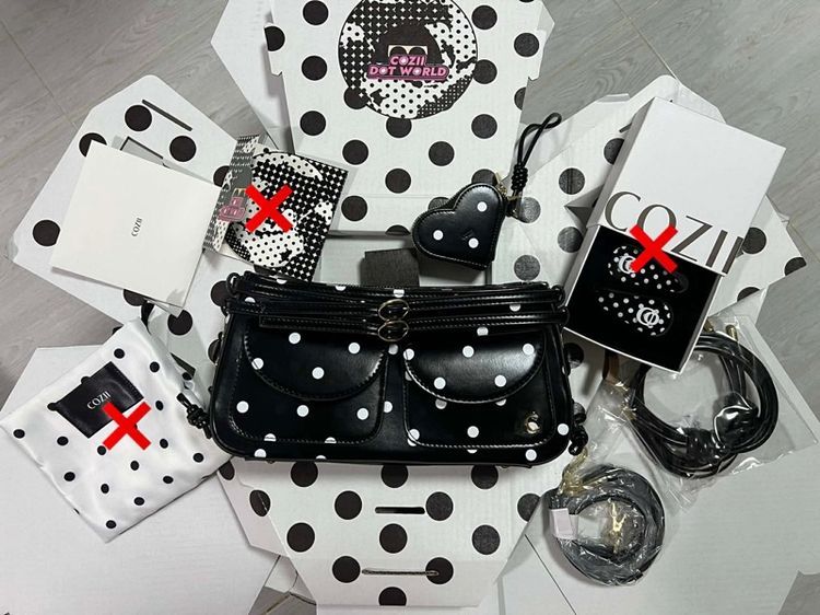 Cozii Alice Double Double Bag In Polka Dot Black