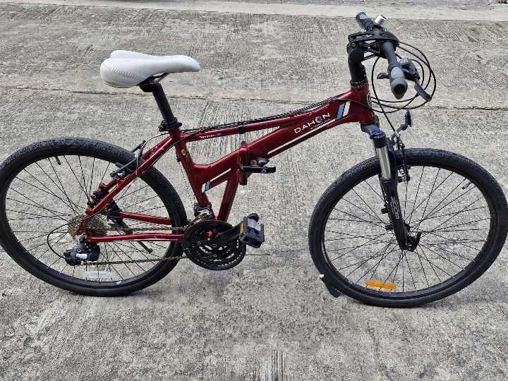 จักรยานเสือภูเขาพับได้ ญี่ปุ่น - ล้อ 26x2.0 - เกียร์ 3x8 (24 สปีด)  อลูมิเนียม โช็คหน้า Dahon Espresso D24 Size 17 - สีแดง จักรยานมือ