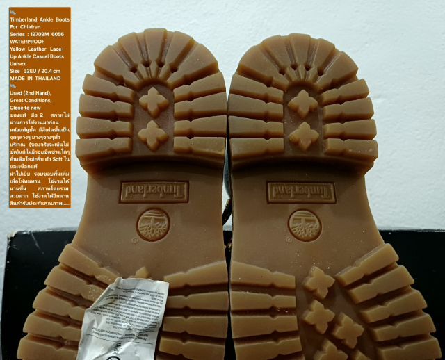 Timberland Boots For Children, Unisex 32EU(20.4cm) ของแท้ มือ 2 สภาพไม่ผ่านการใช้งานมาก่อน, รองเท้า Timberland หนังแท้ มีตำหนิตามรายละเอียด รูปที่ 11