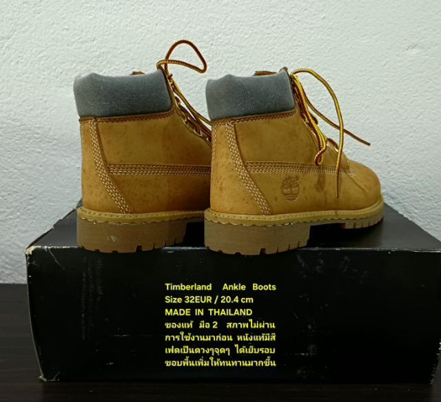 Timberland Boots For Children, Unisex 32EU(20.4cm) ของแท้ มือ 2 สภาพไม่ผ่านการใช้งานมาก่อน, รองเท้า Timberland หนังแท้ มีตำหนิตามรายละเอียด รูปที่ 14