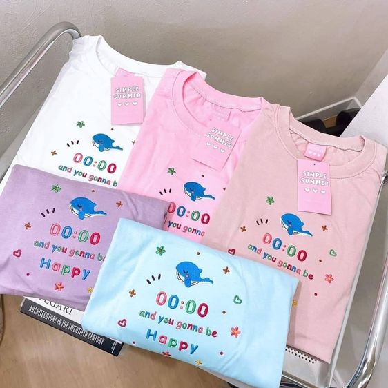 เสื้อยืด fee size พิมพ์ลาย รูปที่ 2