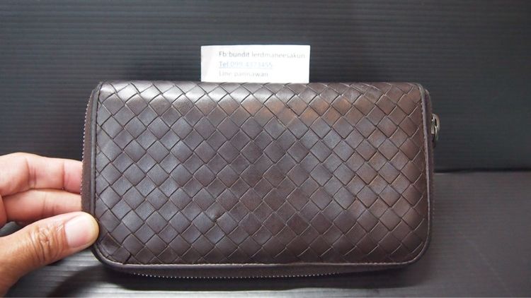 ไม่ระบุ น้ำตาล BOTTEGA VENETA Dark Brown Intrecciato Long Wallet 2011 ราคา 1,500 บาท