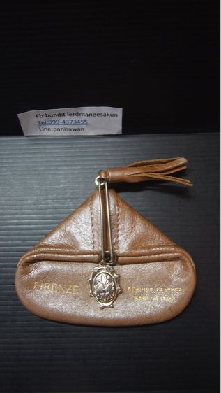 Firenze Italian Leather กระเป๋าใส่เศษเหรียญ วินเทจ หนังเเท้ made in italy 290บาท
