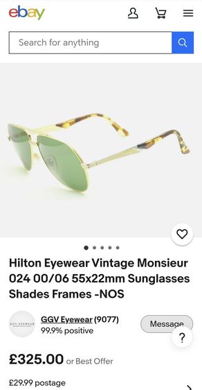 แว่นกันแดด​ Vintage​ Hilton​ Monsieur​ เก่าเก็บ​ แบ่งปันราคาดีที่สุดครับ รูปที่ 18