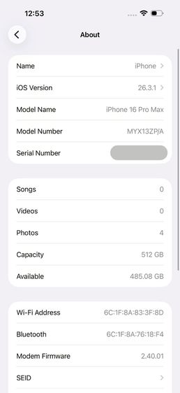 ✨iPhone 16 Pro Max 512 GB 🎉 รหัสสินค้า PE145 🎉 รูปที่ 9