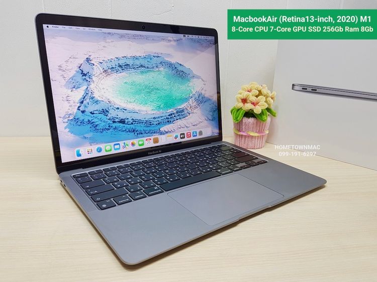 Apple Macbook Air แมค โอเอส 8 กิกะไบต์ อื่นๆ ไม่ใช่ MacbookAir (Retina13-inch, 2020) M1 8-C ore CPU 7-Core GPU SSD 256Gb Ram 8Gb สี Space Gray ครบกล่อง สุดคุ้ม น่าใช้งาน