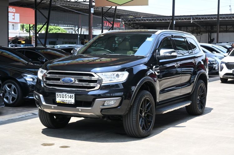 Ford Everest 2017 3.2 Titanium+ 4WD Utility-car ดีเซล ไม่ติดแก๊ส เกียร์อัตโนมัติ ดำ