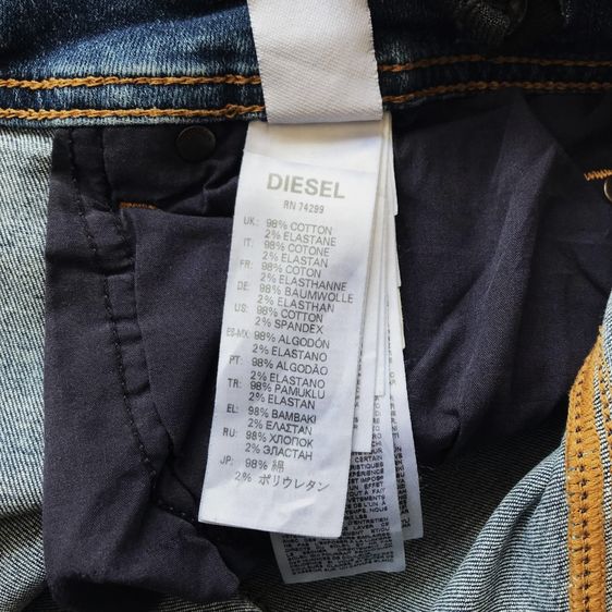 DIESEL WAYKEE-J-N SLIM JEANS PANTS LUXURY DESIGNER  รูปที่ 8