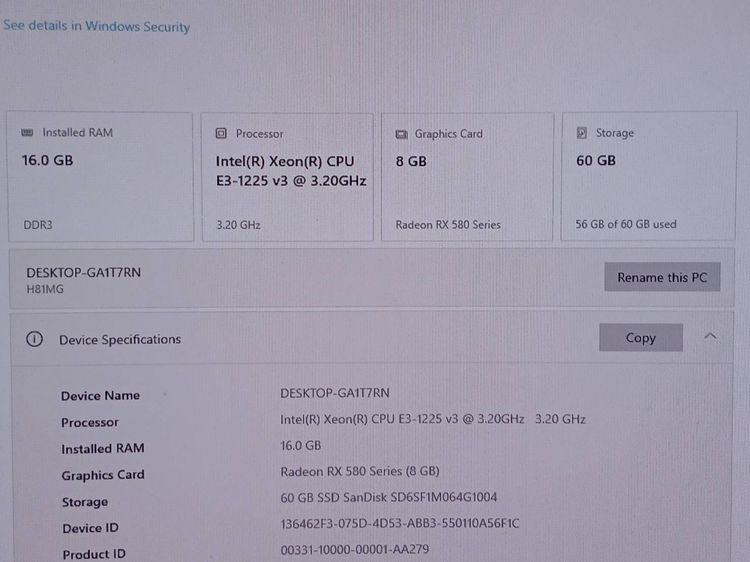 ขาย การ์ดจอ Gigabyte RX580 8G DDR5 256Bits ใช้ไฟเลี้ยง8พิน ใช้งานปกติ   รูปที่ 6