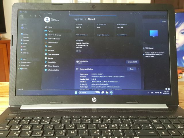 ขาย Notebook HP รุ่น 15-da2900TX
- CPU  INTEL CORE I7-8550U
- RAM  24GB DDR4 รูปที่ 10