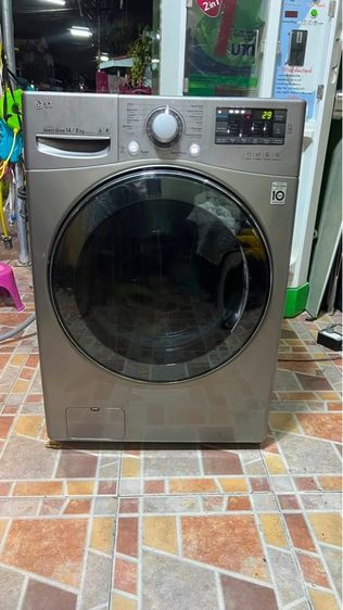 เครื่องซักผ้าอบผ้า เครื่องซักผ้าฝาหน้า LG 14อบเเห้ง8kgมือสองพร้อมใช้งานได้ปกคิ