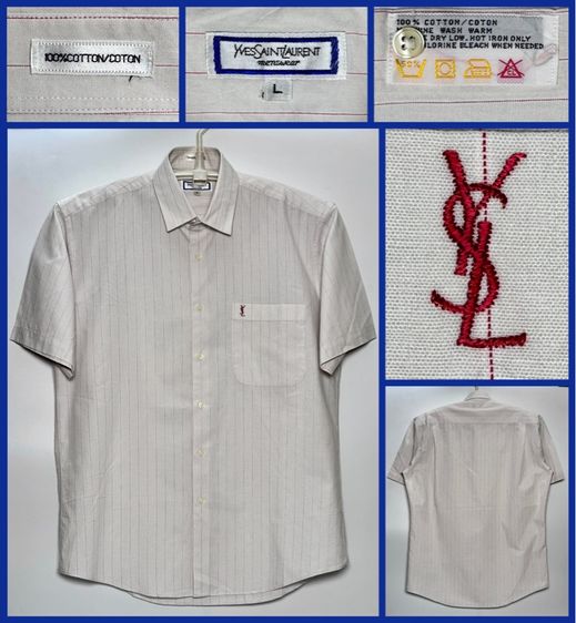 ⚠️YSL‼️เสื้อเชิ้ต Yves Saint Laurent ของแท้ สไตล์ลำลอง