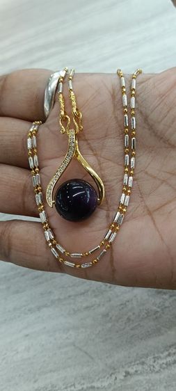จี้หินอเมทิสแท้พร้อมสร้อยคอไม่ลอกไม่ดำ