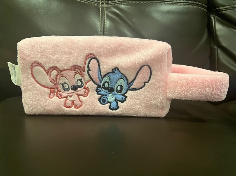 ชมพู กระเป๋าเครื่องสำอางค์ลายสติช (Stitch) ลิขสิทธิ์แท้