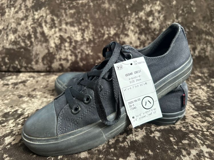 รองเท้าผ้าใบ Cedar Crest (Japan) สีดำล้วน ไซส์ 38 EU พื้นเต็มกริ๊บ รูปที่ 2