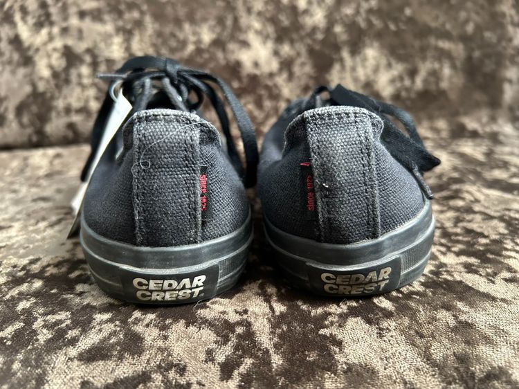 รองเท้าผ้าใบ Cedar Crest (Japan) สีดำล้วน ไซส์ 38 EU พื้นเต็มกริ๊บ รูปที่ 4