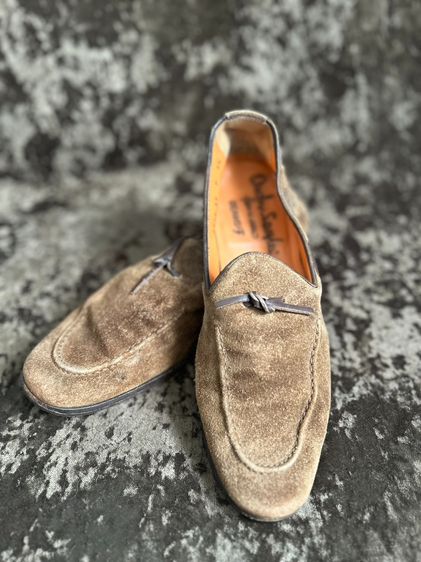 Aubercy Paris x BEAMS F Suede String Loafers Handmade in France ไซส์ 5.5 UK สภาพสะสม