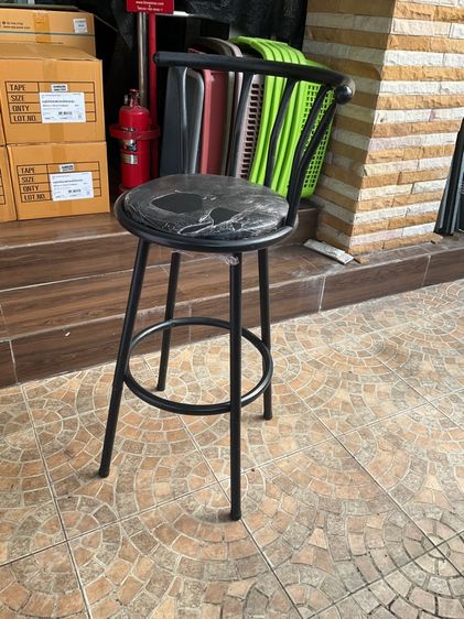 เก้าอี้บาร์ทรงสูงสีดำ มือสองสถาพดี 