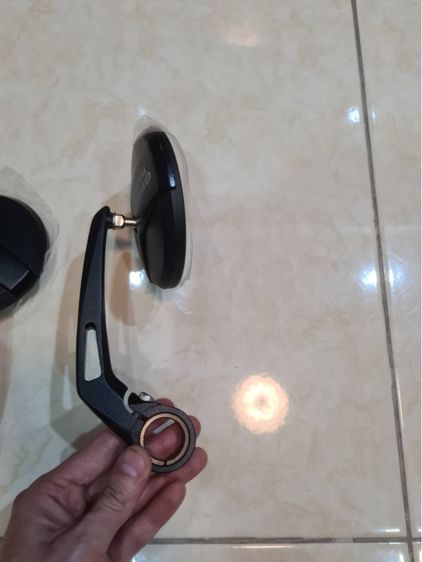 กระจก มอเตอร์ไซค์ กระจกปลายแฮนด์ Genuine Royal Enfield (Black Bar End Mirrors) ของแท้ศูนย์
