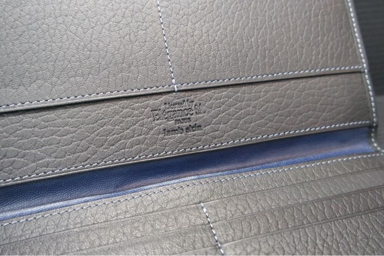 กระเป๋าสตางค์ใบยาว แบรนด์ Elegance หนัง Lamb สภาพเหมือนใหม่ 390บาท รูปที่ 5