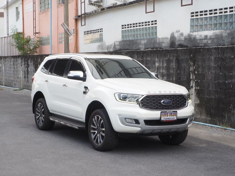 Ford Everest 2021 2.0 Bi-Turbo Titanium+ 4WD Utility-car ดีเซล ไม่ติดแก๊ส เกียร์อัตโนมัติ ขาว