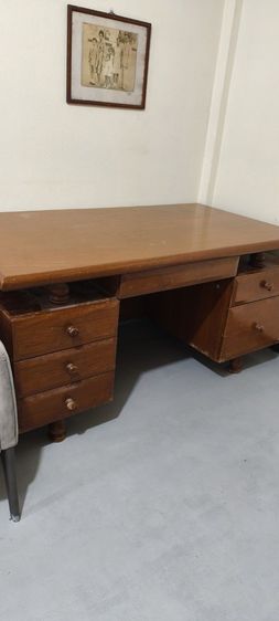 ขายโต๊ะทำงานเก่าไม้หนาขนาดใหญ่