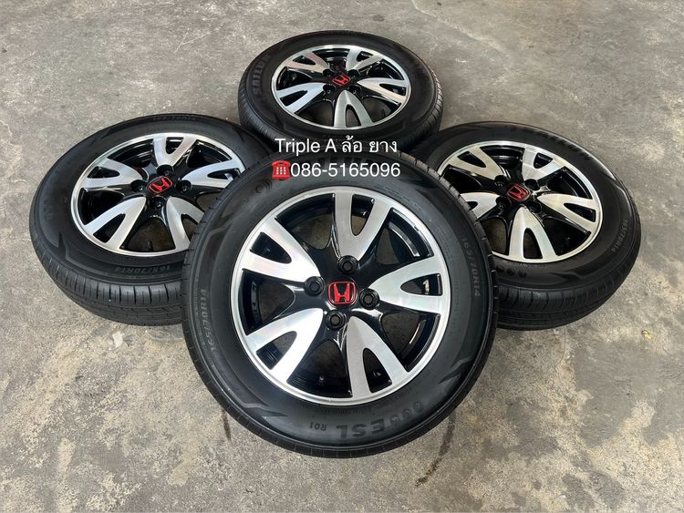 Enkai อะลูมิเนียมอัลลอย 14" ✨ล้อแม็ก✨Honda Brio ขอบ 14 ดำหน้าเงา พร้อมยางป้ายแดง 165-70-14 SAILUN💥ปลายปี 25💥