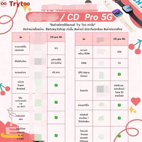 CD Pro5G Smartwatch รุ่น PAM16 256GB ใส่ ซิม Wi-Fi โหลด แอพ ตอบแชทได้ มีกล้อง ถ่ายวิดีโอได้ เหมือนมือถือ รูปที่ 8