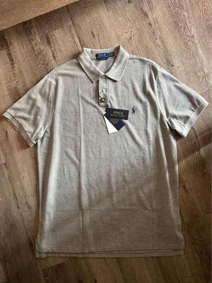 เสื้อโปโล XL เทา แขนสั้น POLO RALPH LAUREN Custom Slim Fit