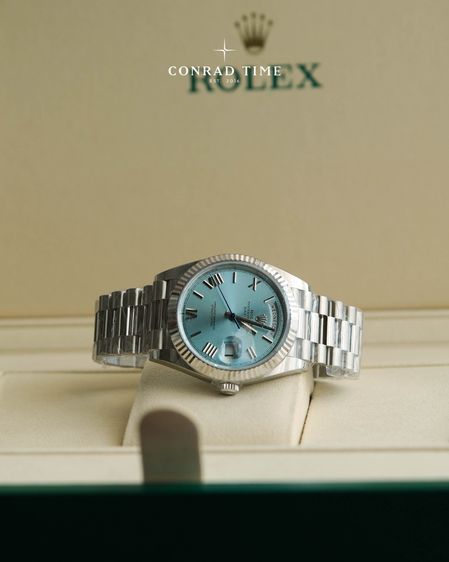New Rolex Day-Date 228236 Ice Blue Dial Platinum President 2026 40mm. Fullset  รูปที่ 2