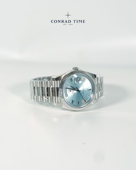 New Rolex Day-Date 228236 Ice Blue Dial Platinum President 2026 40mm. Fullset  รูปที่ 8