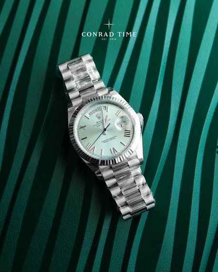 New Rolex Day-Date 228236 Ice Blue Dial Platinum President 2026 40mm. Fullset  รูปที่ 4