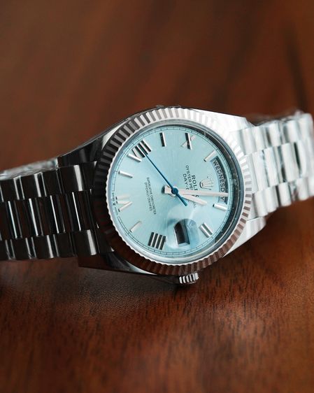 New Rolex Day-Date 228236 Ice Blue Dial Platinum President 2026 40mm. Fullset  รูปที่ 6