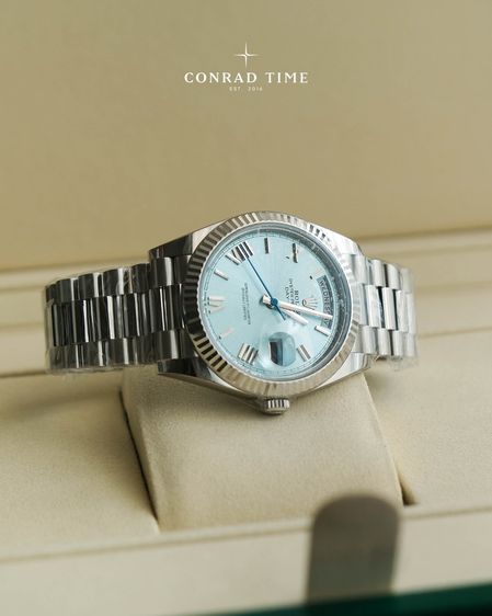 New Rolex Day-Date 228236 Ice Blue Dial Platinum President 2026 40mm. Fullset  รูปที่ 3