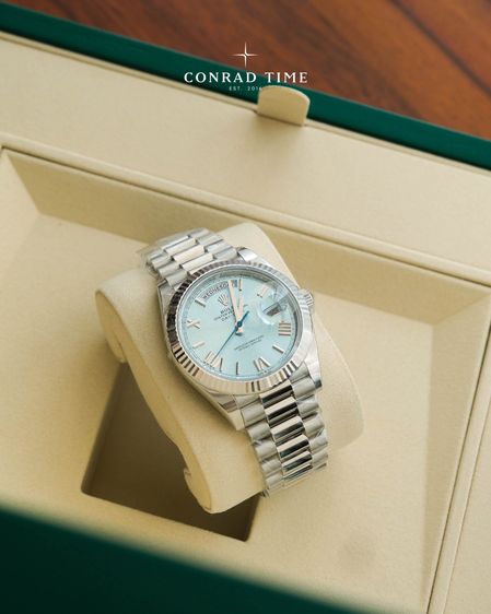 New Rolex Day-Date 228236 Ice Blue Dial Platinum President 2026 40mm. Fullset  รูปที่ 5