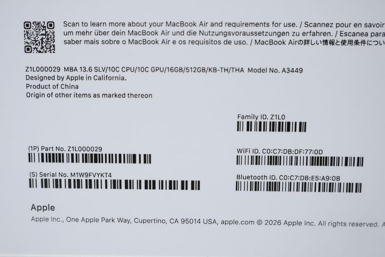MacBook Air M5 13" 16.512GB GPU10 ย้ำ GPU10 รูปที่ 5